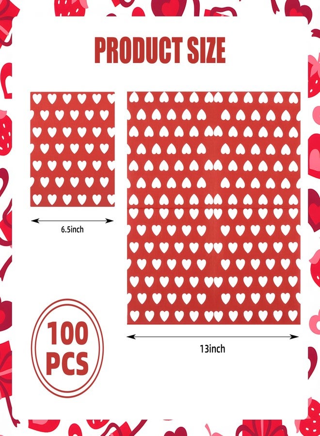 AimFun 100Pcs Valentine's Day Paper Napkins Red Heart Disposable Dinner Napkins for Weddings, Parties, Showers (Hearts) - Image 2